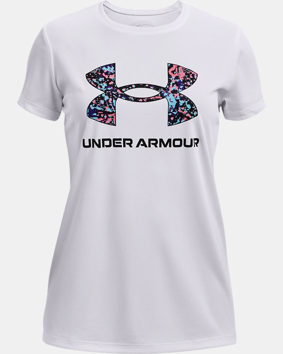 Camiseta de manga corta UA Tech™ Big Logo para niña, White, pdpMainDesktop image number 0